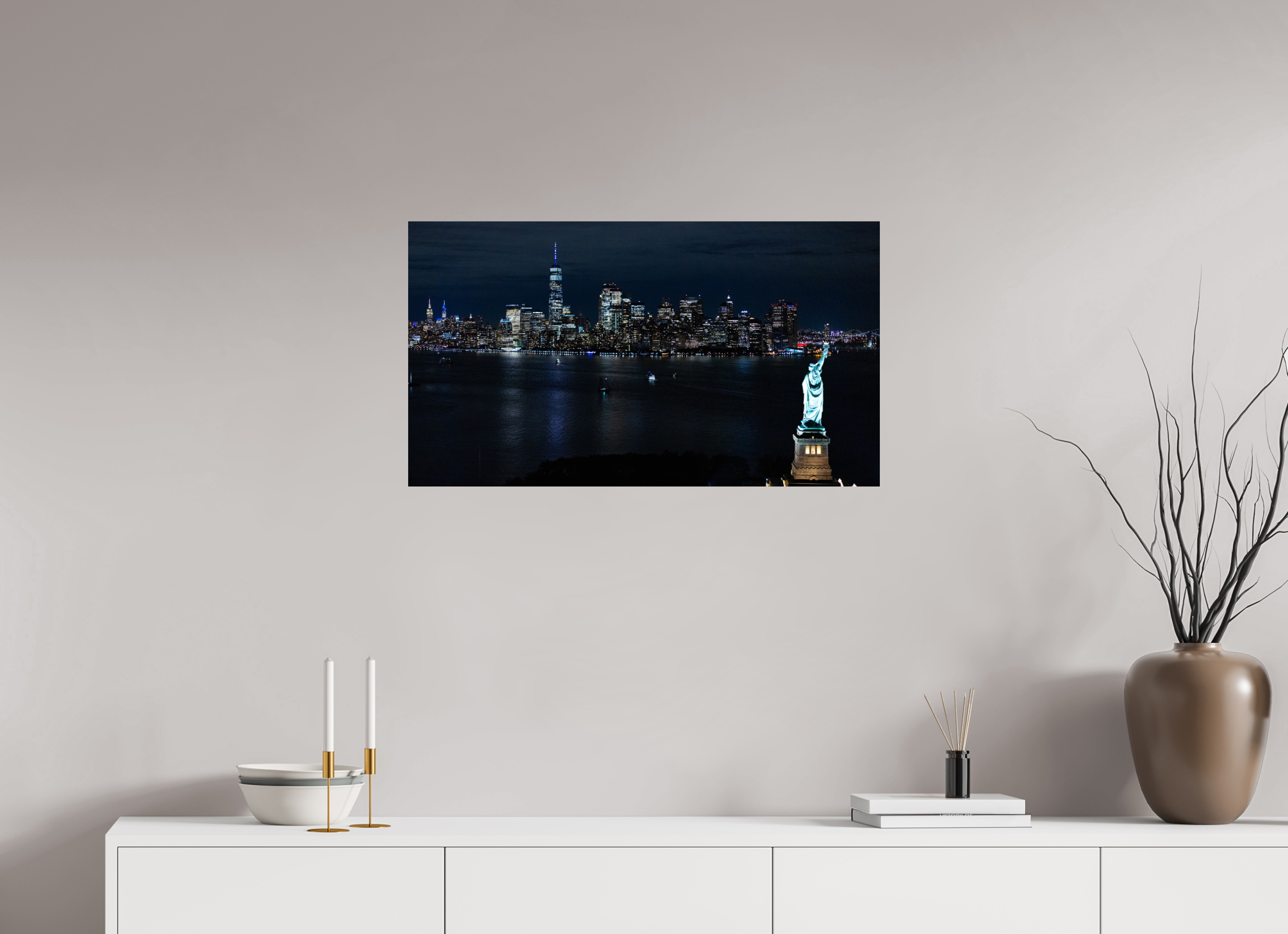 32 x 18″, Photo Print On Fuji Crystal DP II New York City Skyline