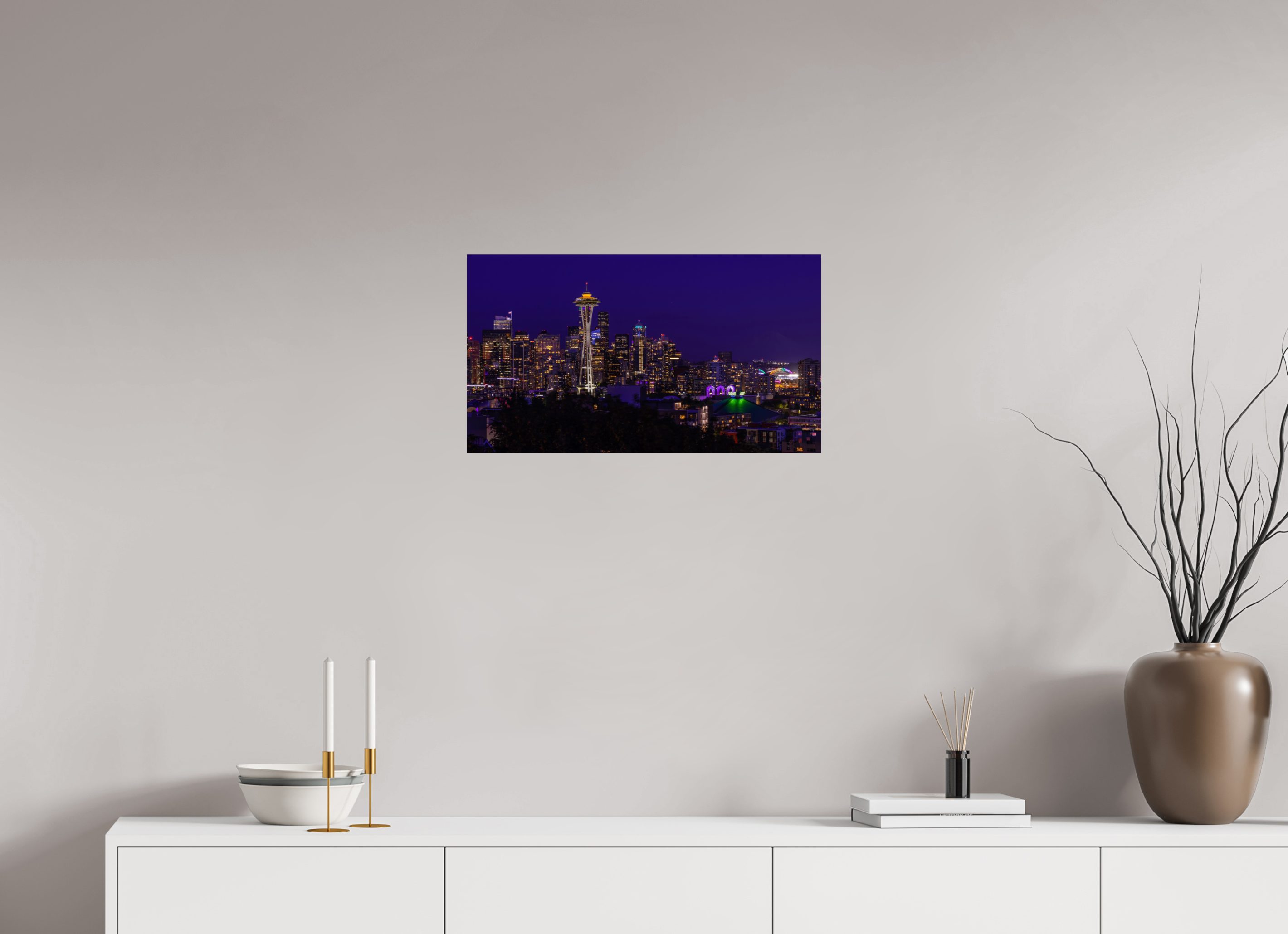 24 x 13.5″, Photo Print On Fuji Crystal DP II Seattle Skyline
