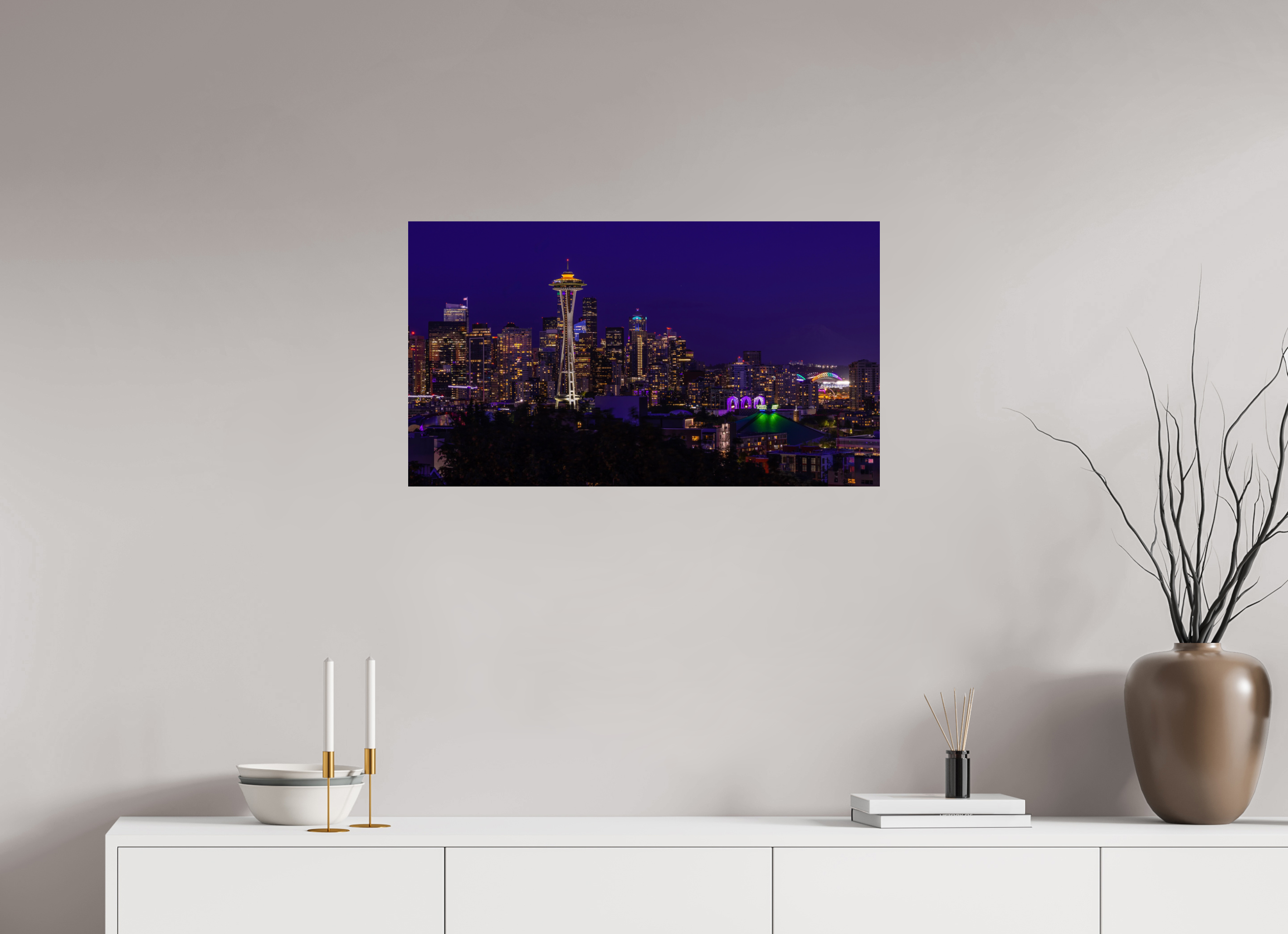 32 x 18″, Photo Print On Fuji Crystal DP II Seattle Skyline